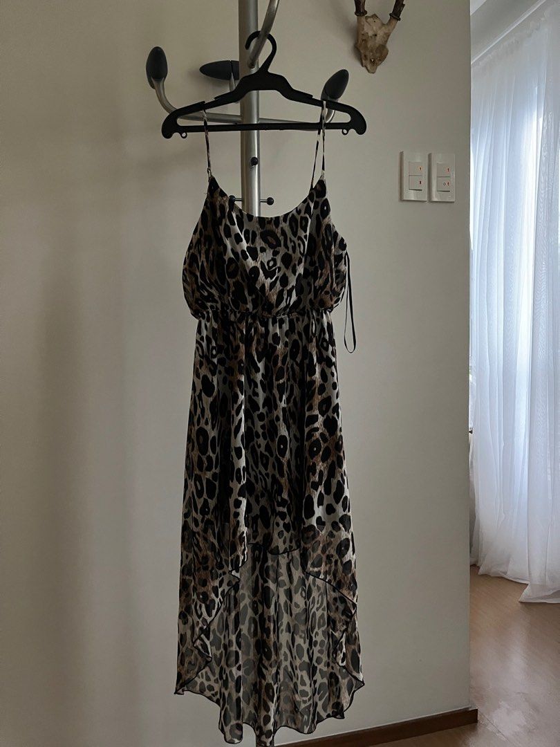 iris flower asymmetric sheath maxi dress Island Vibes Tropical Print Asymmetric Midi Dress main image 1