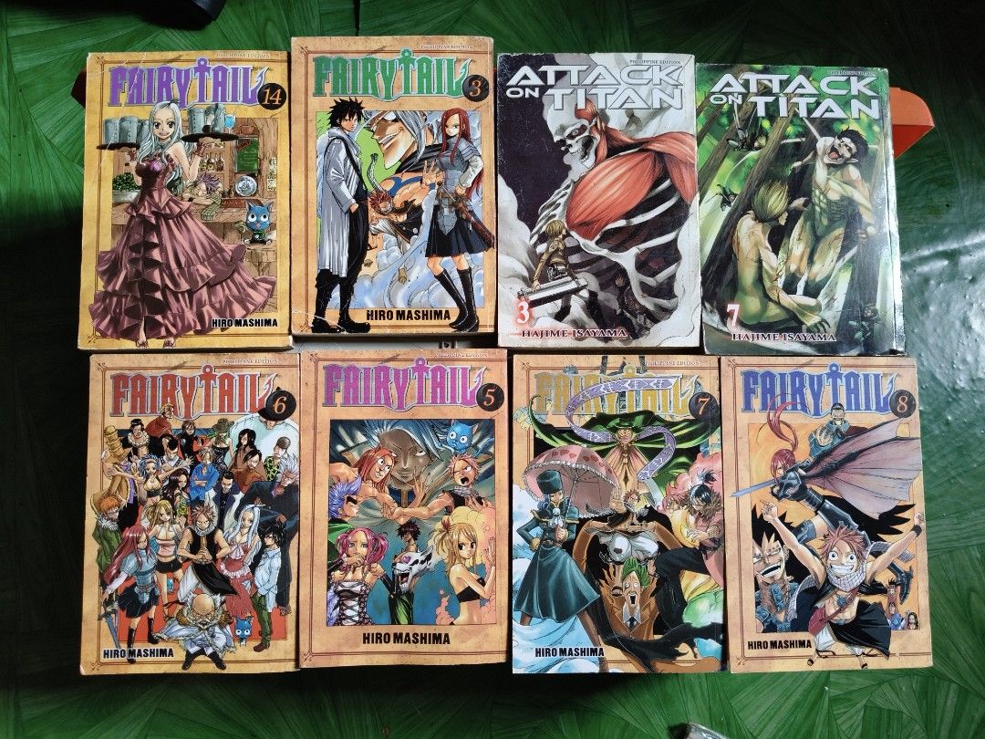 Fairytale & Attack on Titan (Tagalog Version) (Category: Comics & Manga) located in Quezon City. Submitted by delidessyyy (Listing ID 1173804834, Image 1). Description: 30 EACH OR BUY IT AS SET FOR 200 PESOS ONLY see photos for the condition RFS: Decluttering #Manga #Fairytale#AttackOnTitan.