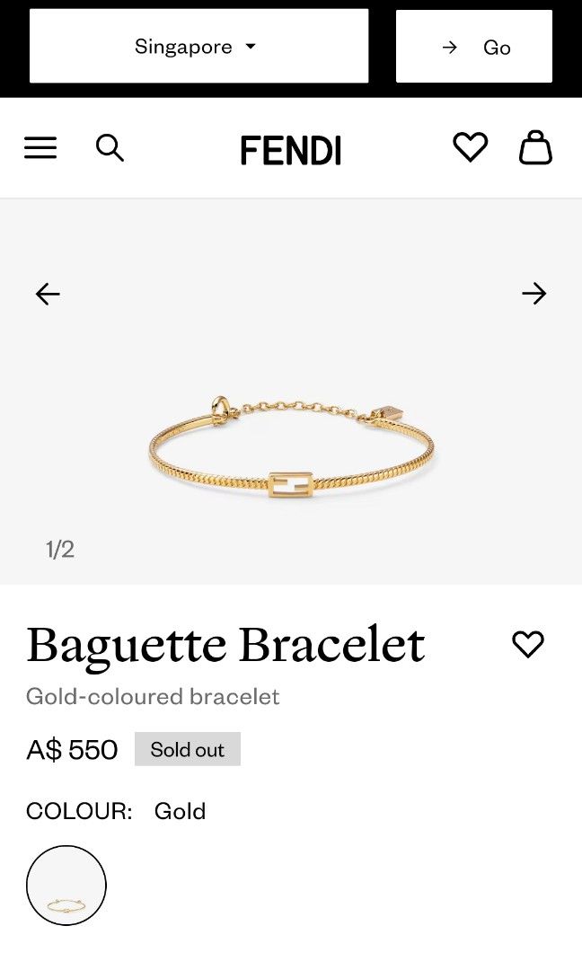 FENDI Baguette Bracelet Luxury Accessories on Carousell