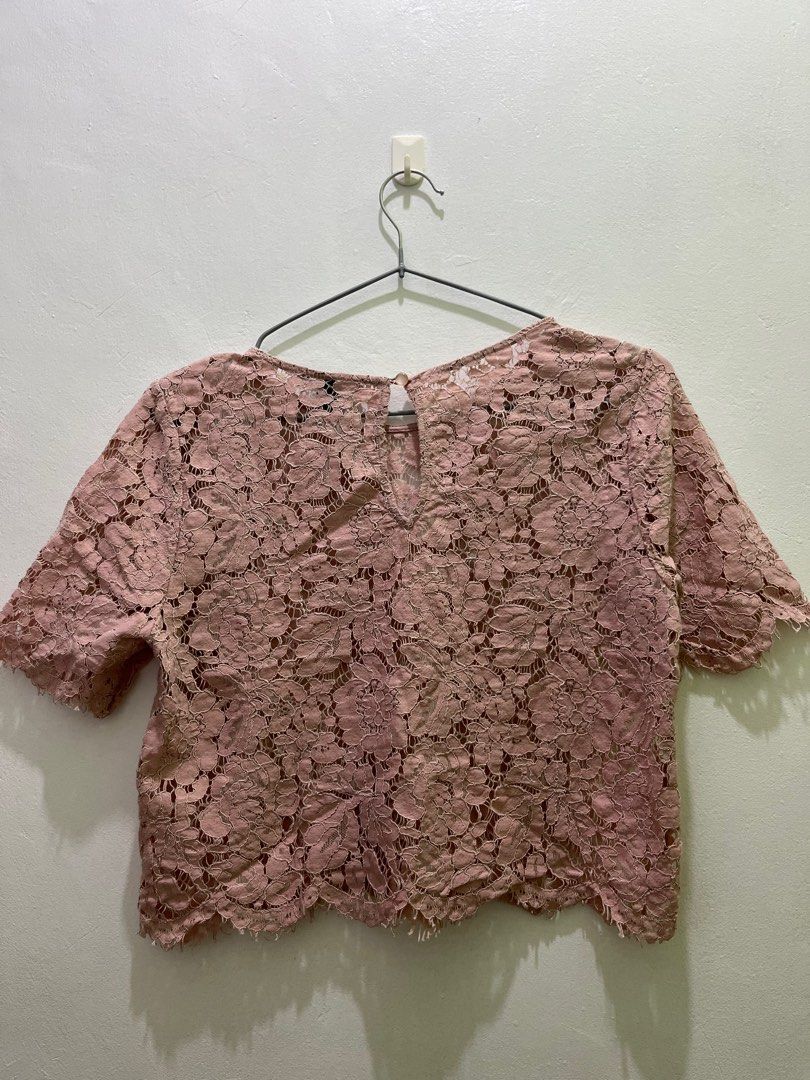 Forever 21 Pink Lace Top (Category: Blouses) located in Imus. Submitted by declutterbycad (Listing ID 1326842302, Image 3). Description: Crop top S-Med Mop:Gcash/Maya.