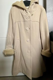 Franche Lippee  (yukiemon) 日本製米白色長身絨褸外套64236913463938110