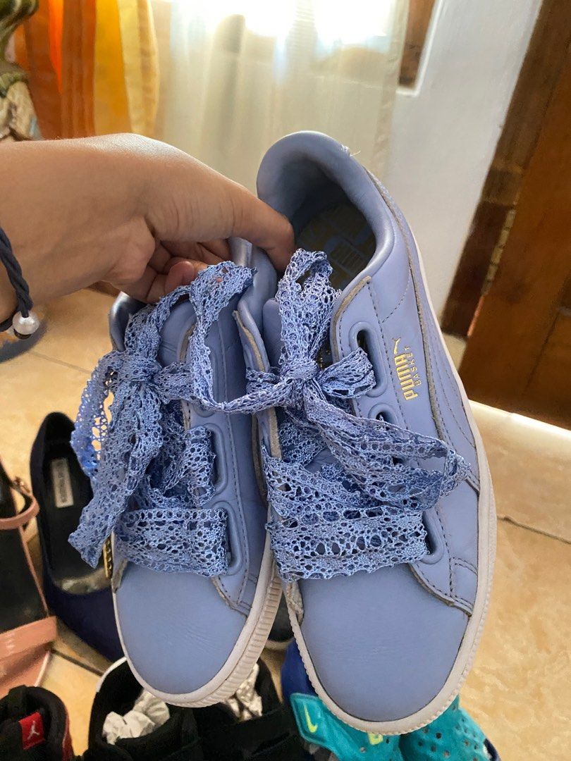 FREEONG JAWA Puma shoes basket crochet lace lilac sneaker bukan nike adidas new balance Fesyen Wanita Sepatu di Carousell