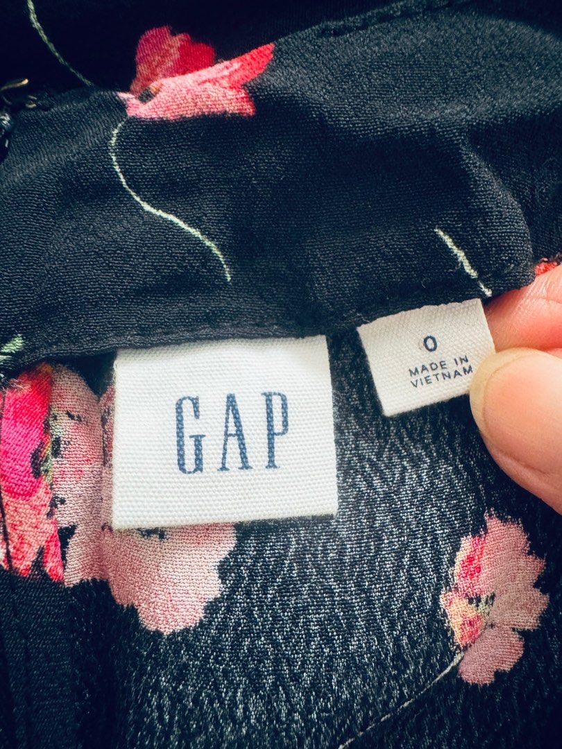 Gap Black Floral Jumpsuit