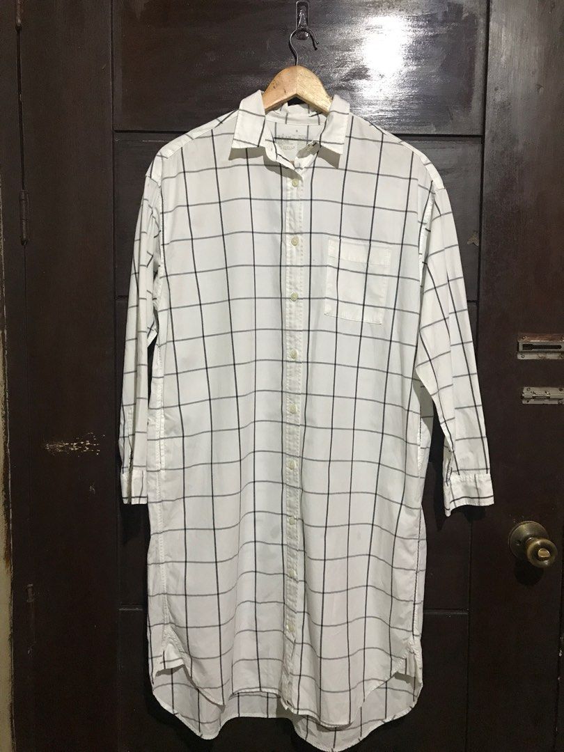 GU Check Shirt Dress (Category: Dresses) located in Manaoag. Submitted by love.abgl (Listing ID 1326807582, Image 2). Description: MUJI Check Shirt One-piece Dress Small on tag W: 21 L: 36.5 No issue Mine: 450 + sf ✔️(First to pay will get the item) Mop: gcash Mod: jnt Note: Color may vary due to lighting & camera. Always manage your expectations..
