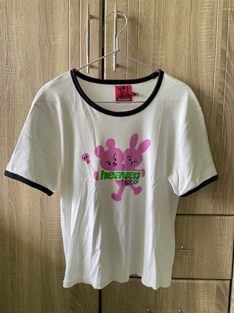 HEAVEN BY MARC JACOBS Nobu Logo Baby Tee Chalk, Women's Fashion