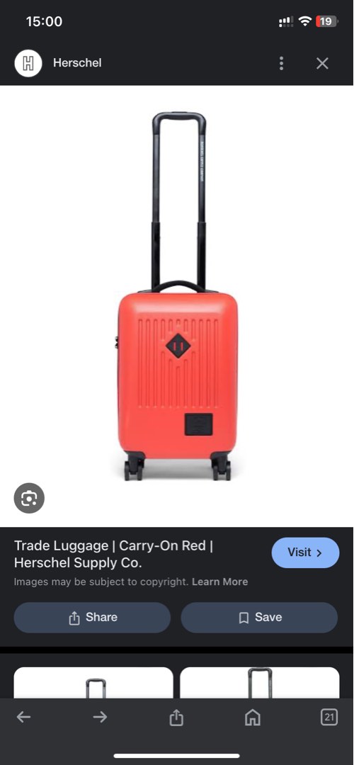 Herschel trade luggage carry on discount