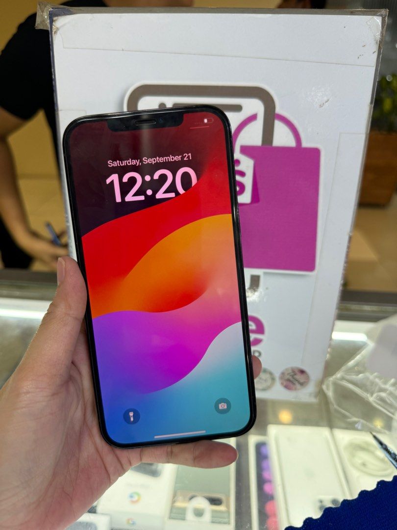 iphone 12 pro max 128gb 2ndhand (Category: iPhone 12 Series) located in Cainta. Submitted by vine_gadget_shop (Listing ID 1326722297, Image 2). Description: iphone 12 pro max 128gb 2ndhand ntc variant factory unlock no issue check all u want pick up store greenhills shopping center we accept trade in we accepy credit card and ggives installment we do cod and door to door we ship nationwide for fast transaction call 09277368323 look for vine visit