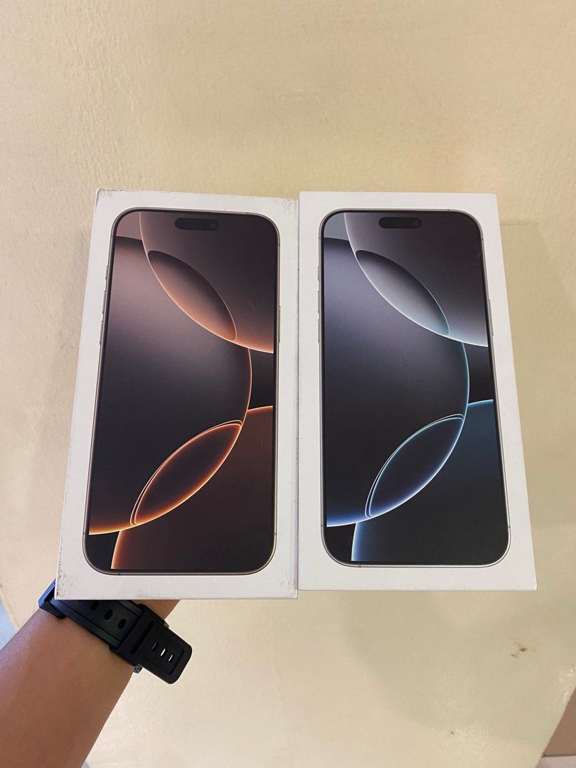 Iphone 16 pro max 256gb desert and white titanium (Category: iPhone 16 Series) located in San Juan City. Submitted by rodelmarllemit (Listing ID 1326693968, Image 1). Description: Brand new Iphone 16 Pro Max Rom: 256gb Color: White Titanium and Desert Titanium 7 days replacement Facebook Page: Helu’s Gadgets Txt or Call •09266836637 Mode of Payment: •Cash •Bank Transfer •GCash & Paymaya Installment: •Credit Card •Ggives •Cash on Delivery •Shippin