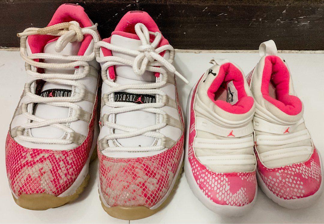 Jordan Retro 11 little flex pink snakeskin 11c Babies Kids Babies Kids Fashion on Carousell