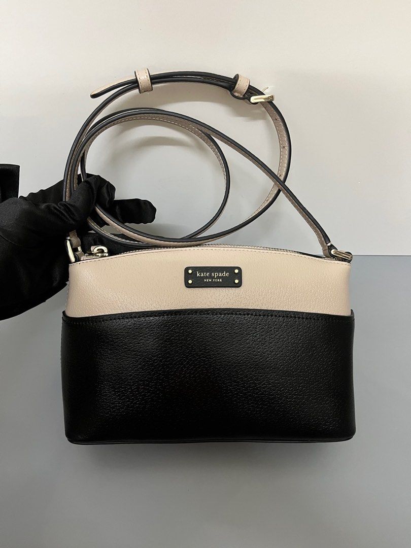 Kate Spade Jeanne Leather Crossbody Black Beige Colorblock WKRU6037