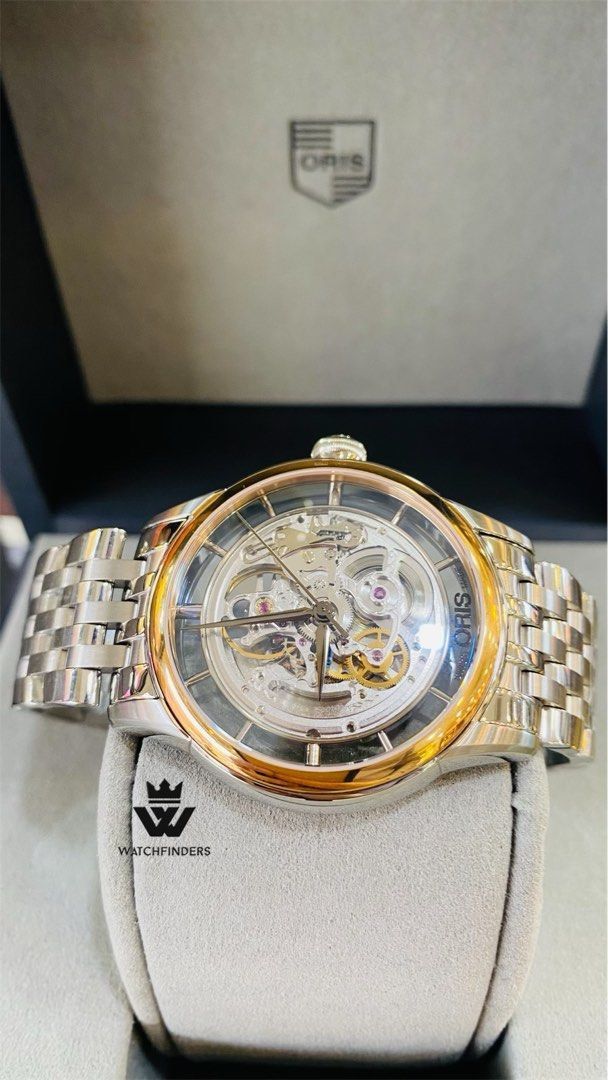 Luxurious Oris Artelier Skeleton with 18k Rose Gold Accents Men s Fashion Watches Accessories Watches on Carousell