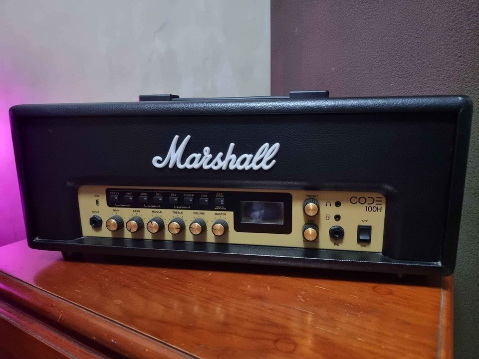 MARSHALL CODE 100 HEAD AMPLIFIER (RARE) (Category: Soundbars, Speakers & Amplifiers) located in Caloocan City. Submitted by ziondls (Listing ID 1326778006, Image 1). Description: Only used for bedroom recording (rarely pa) // 21000 FIXED PRICE ❌️SWAPS & LOWBALLING /// FINAL AT 21K -selling my rarely used MARSHALL CODE 100 HEAD AMPLIFIER that could recreate all the legendary marshall amps (JTM45 2245, 1962 Bluesbreaker, 1959SLP Plexi, JCM800 2203,