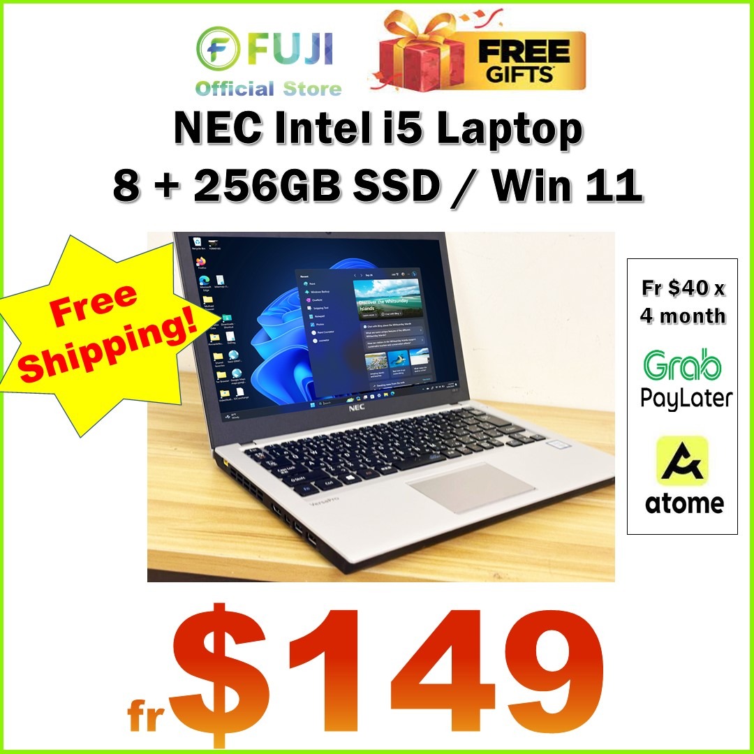 NEC Intel i5 Laptop For Sale - 8GB RAM + 256GB SSD - Windows 11 + Free ...