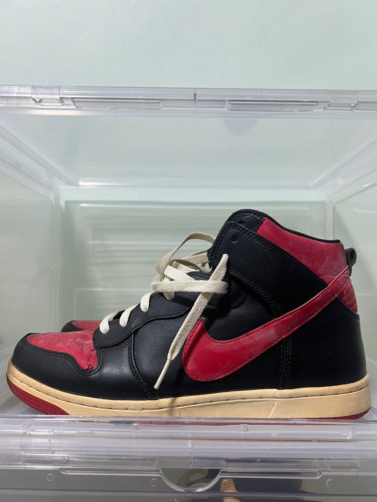 Nike CMFT Bred black red Dunk high retro vintage Men's Fashion