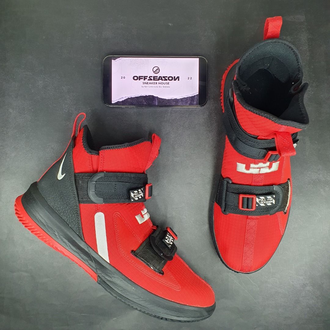 Men's lebron soldier xiii sfg basketball shoes - red/white cheap