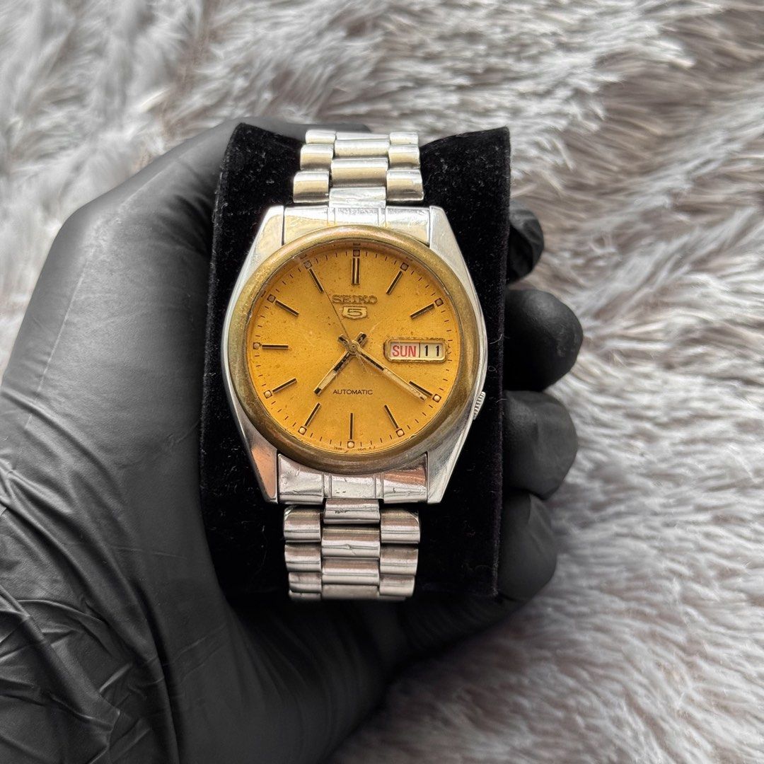 Pasaran 1 8jt Jam Tangan Vintage Seiko 5 Gold Automatic Original