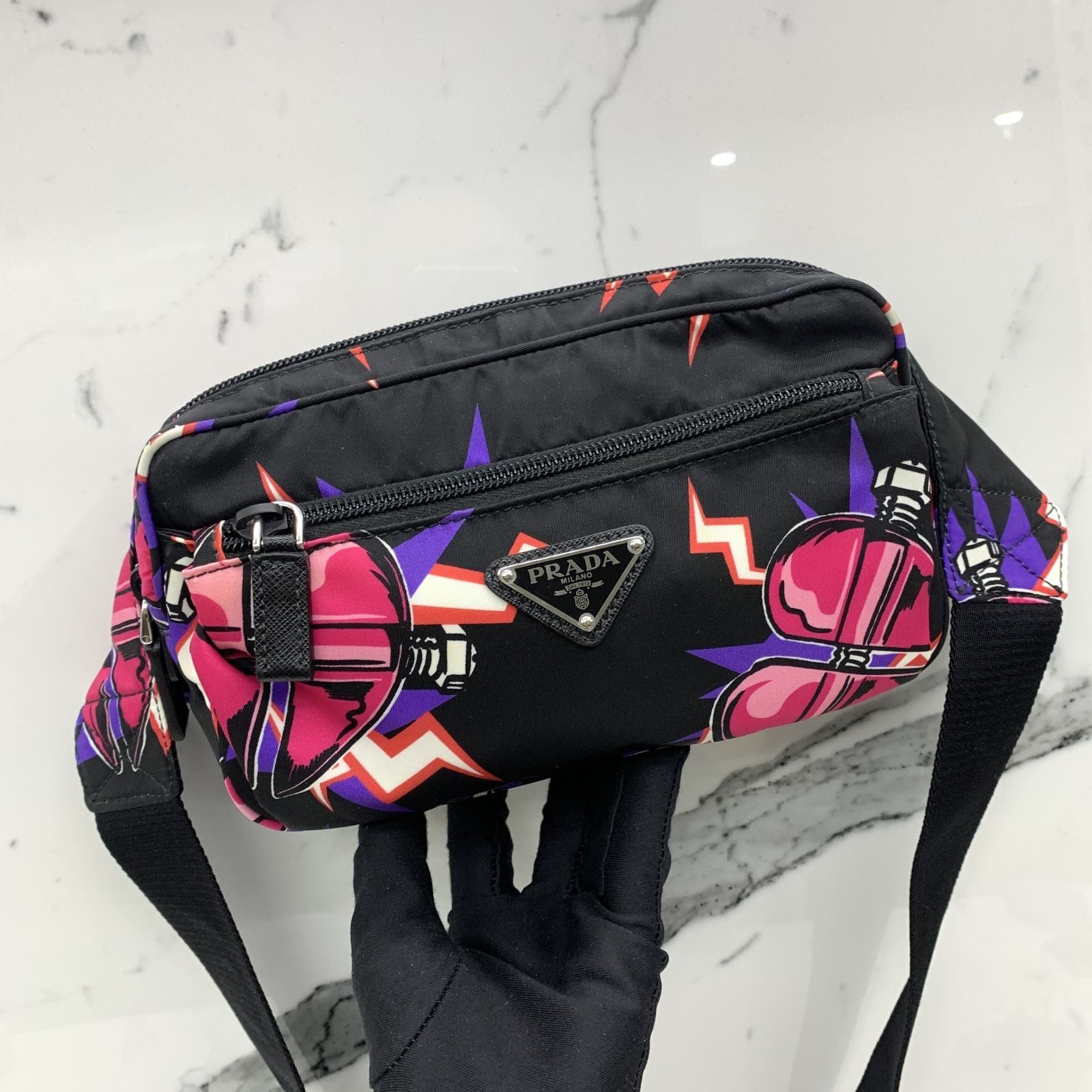 DISCOUNTED PRADA 2VL977 FRANKENSTEIN COLLAB WAIST BAG 247047856