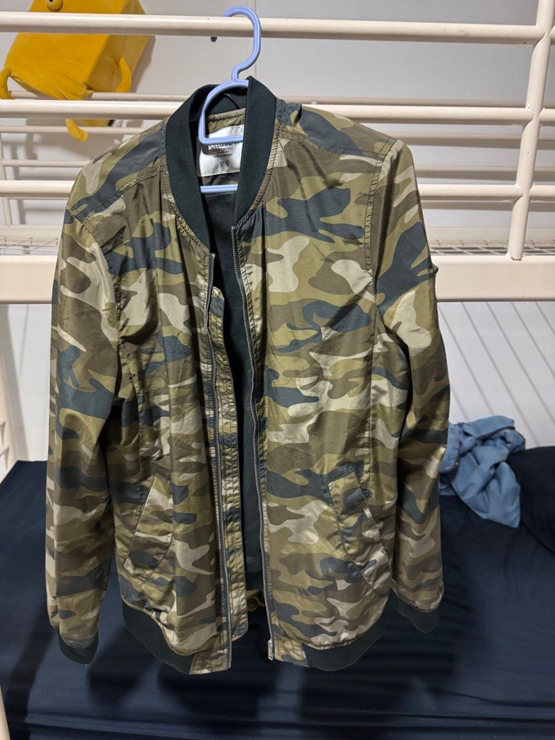 Pull and bear Camo bomber jacket