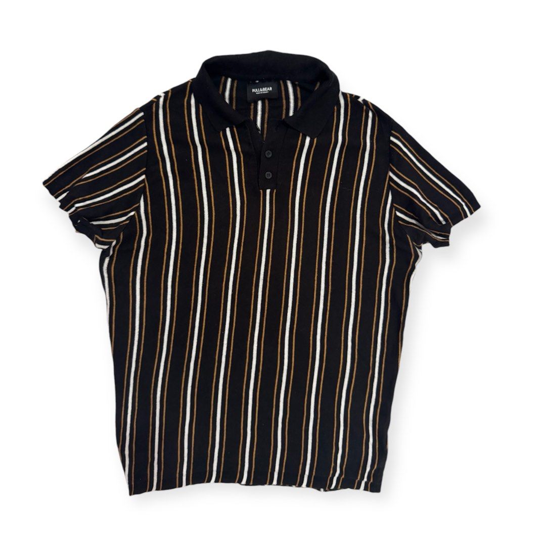 Pull and Bear Knitted Vertical Stripes polo Shirt (Category: Tshirts & Polo Shirts ) located in Tuguegarao City. Submitted by louphi (Listing ID 1326761906, Image 1). Description: Pull and Bear Knitted Vertical Stripes polo Shirt Size M 21x26 Color rate 9.5/10 Condition 9.5/10 Good as new.