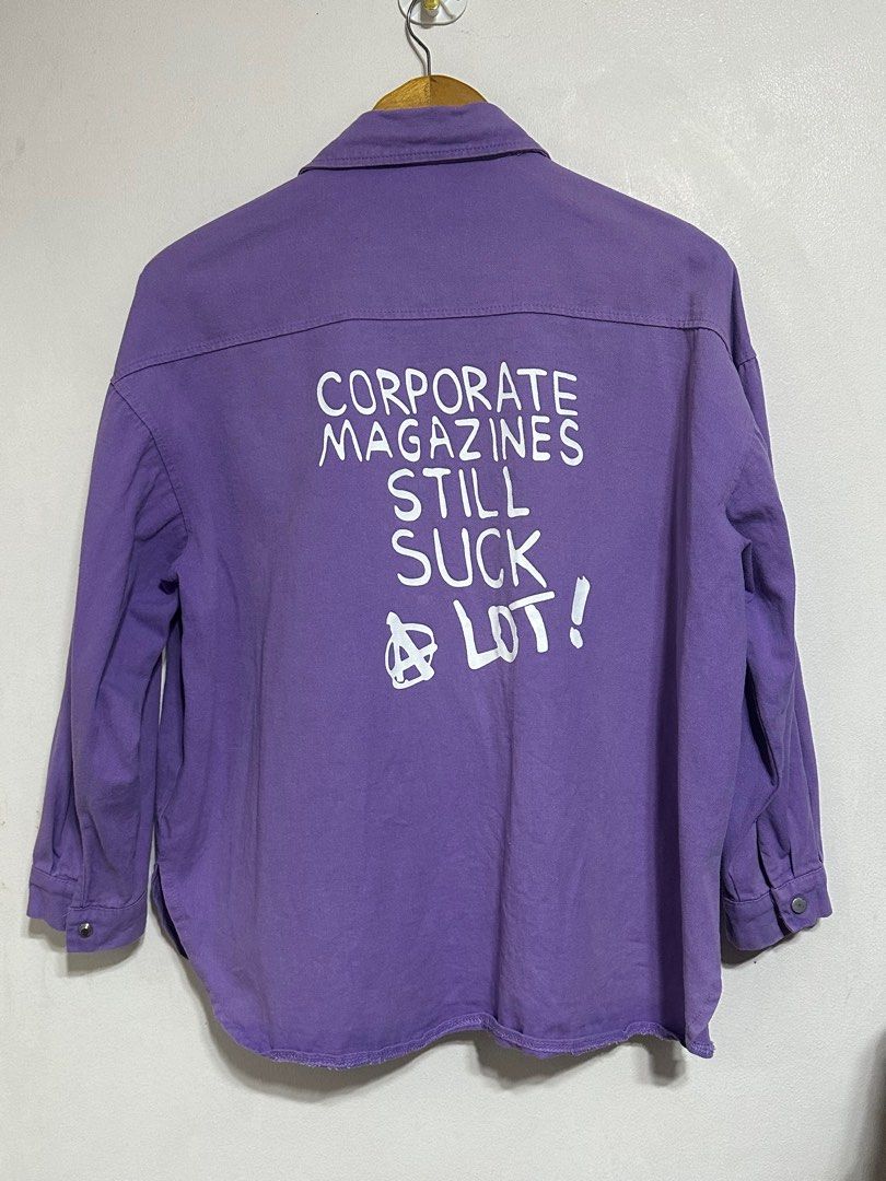 PURPLE SOFT DENIM LONGSLEEVES/COVER-UP (Category: Longsleeves) located in Bulacan. Submitted by trendsettersquad (Listing ID 1326781995, Image 3). Description: Size Large Fits Medium to XL body frames Oversized style for XS/S frames RFS: Decluttering MOP: BDO MOD: Sh*pee check0ut at anytime or pickup from Ortigas during weekdays .