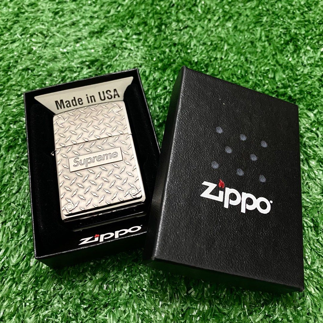 RARE ORIGINAL SUPREME X ZIPPO Diamond Plate Metal S S 19 BRAND NEW Hobbies Toys Toys Games on Carousell