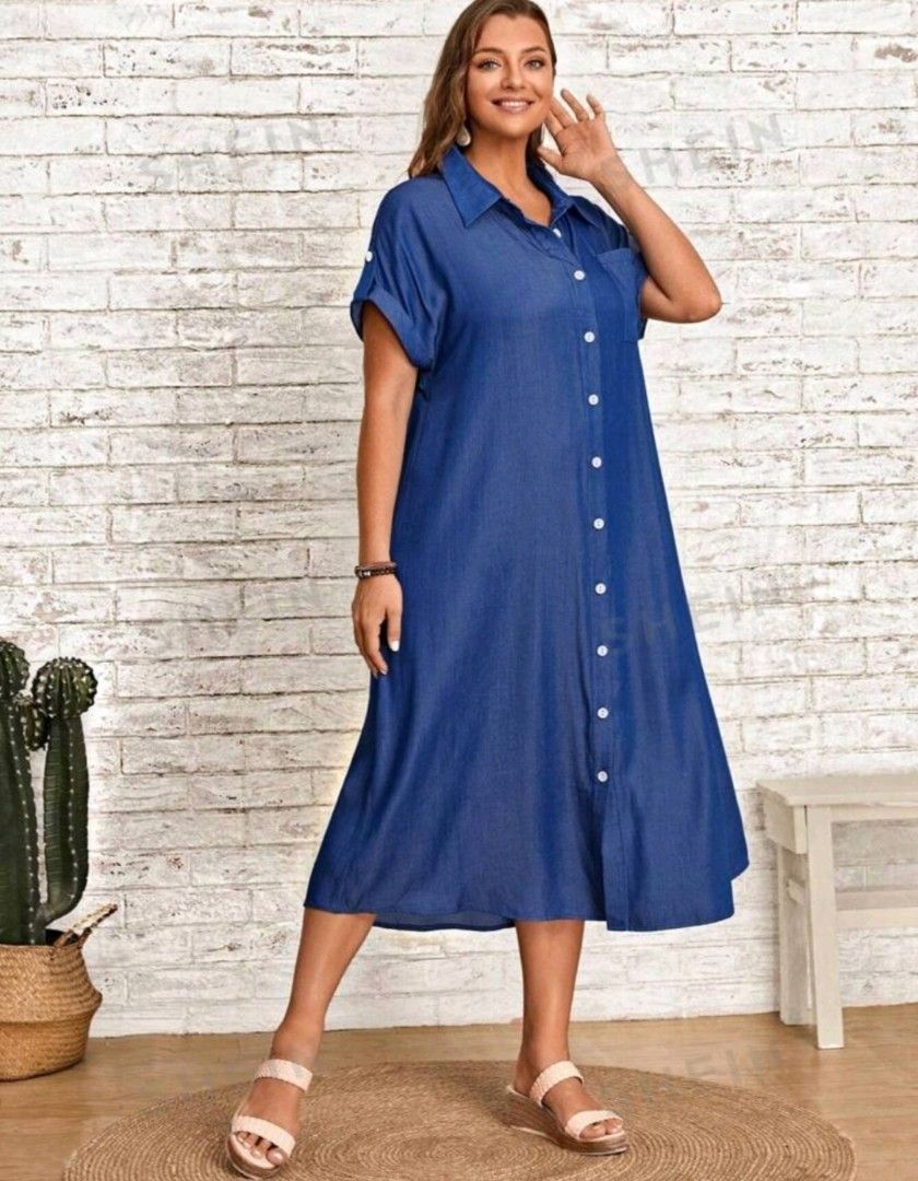 Shein Plus Shein Shirt Maxi Dress Shein Curve Plus Size Dress 1XL BRAND NEW, Women's Fashion Shein Plus Shein Shirt Maxi Dress Shein Curve Plus Size Dress 1XL BRAND NEW, Women's Fashion