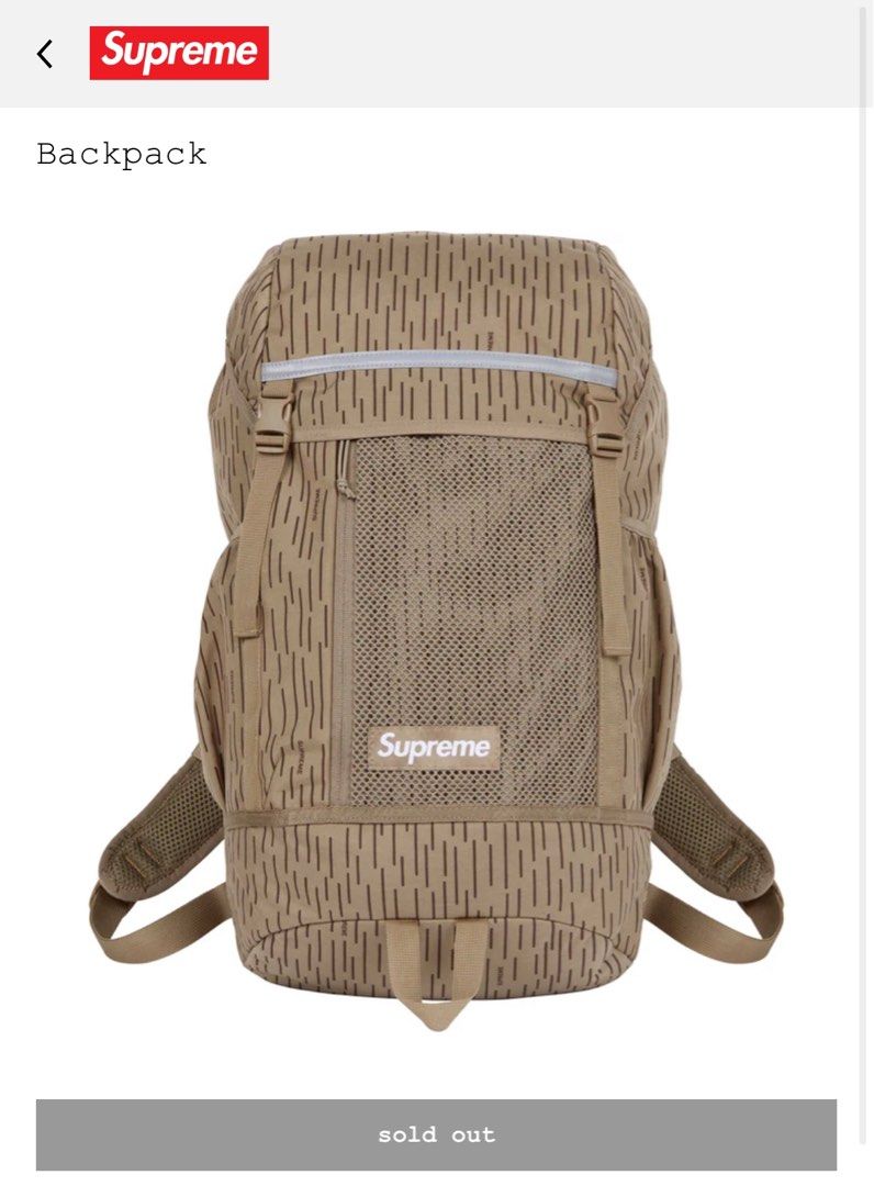 Supreme Logo Backpack FW24 Tan Raindrop 全新 Brand New