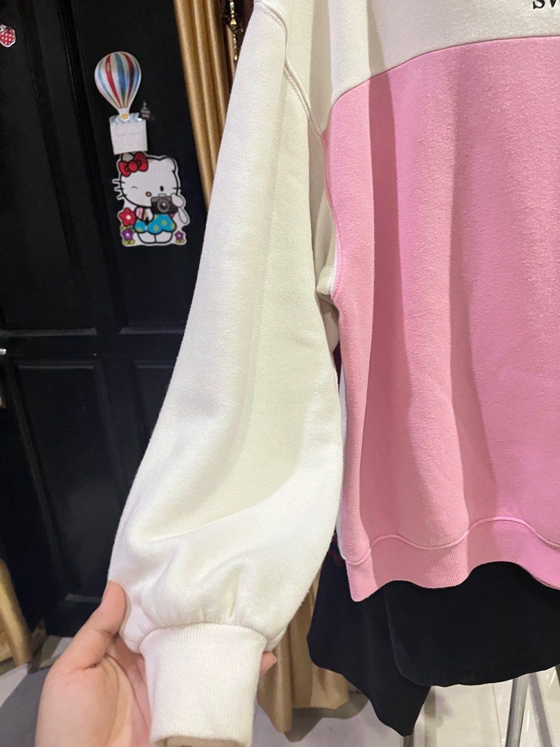 sweater h m hnm putih pink sweet talk