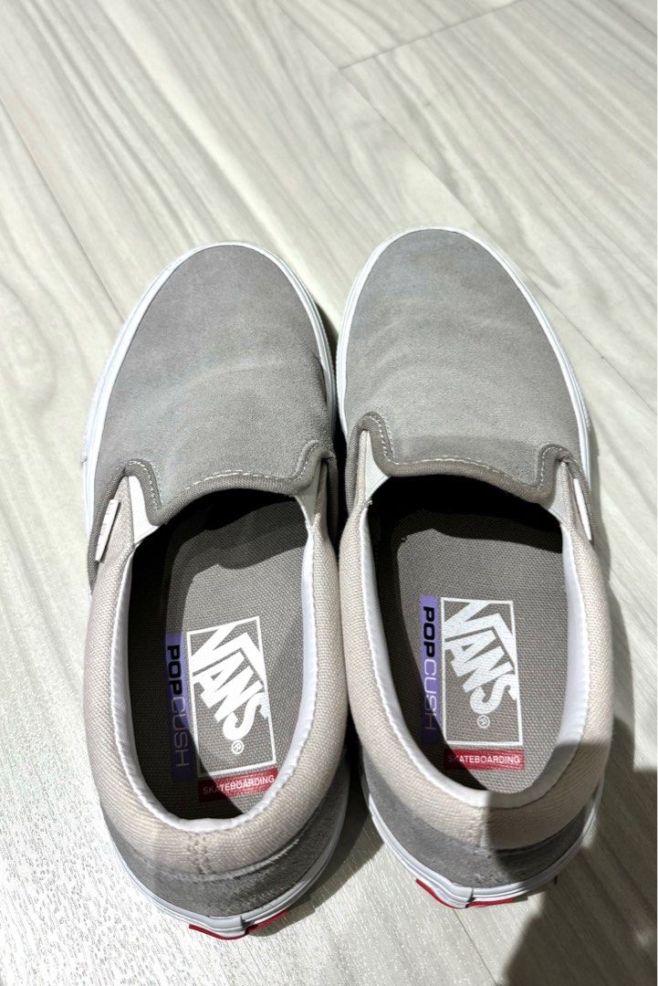 Vans Skate Slip on Pro shoes Grey Suede 38 Pop Cush Cloud
