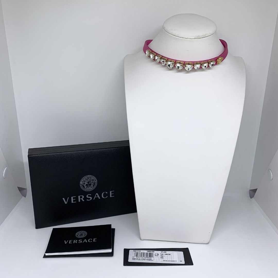 VERSACE PINK CRYSTAL CHOKER NECKLACE 247047053 Luxury Accessories on Carousell
