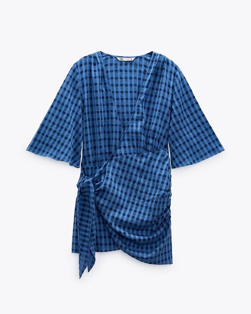 blue wrap dress zara Cleobella Zara Ankle Dress- Fresco Print  Hand In Pocket