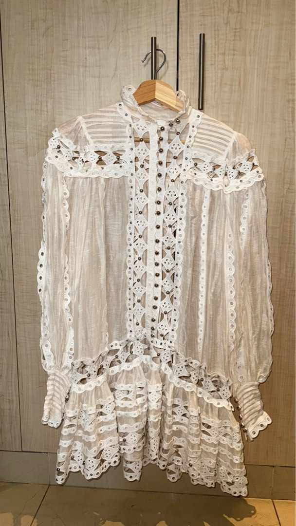 Zimmermann dress moncur studded smock dress