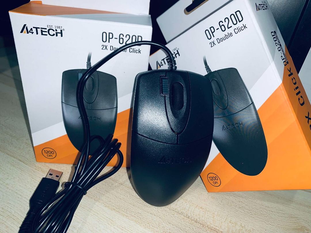 A4Tech OP-620D 2x Click Optical Mouse Black USB, Computers & Tech ...
