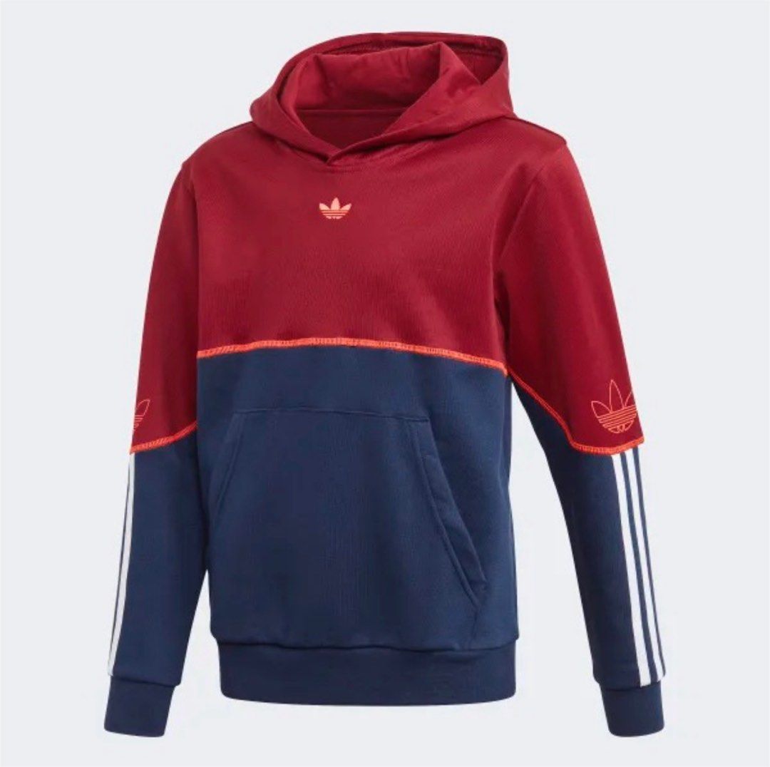 NEW Adidas FM4471 Outline Hoodie Burgundy Long Sleeve Pullover Outerwear Jacket Hoodie Kids XL Babies Kids Babies Kids Fashion on Carousell
