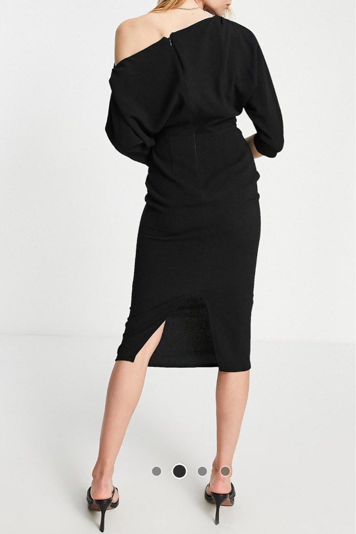 ASOS Fallen Shoulder Midi Pencil Dress