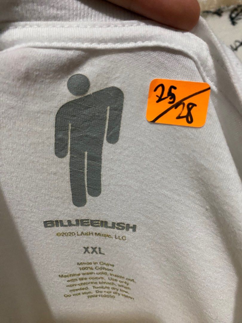 Billie Eilish Maglietta Ufficiale Graffiti Bianca Bianco L