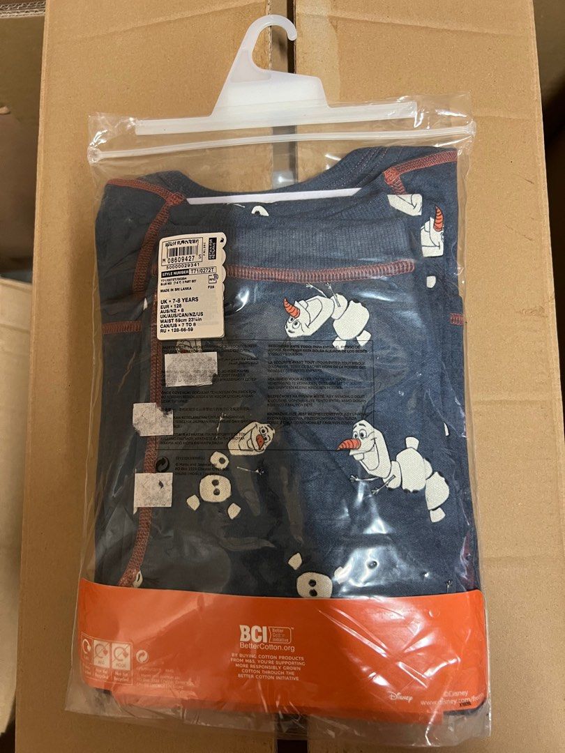 Brand New Marks Spencer Frozen Olaf Thermal Top Long John Set