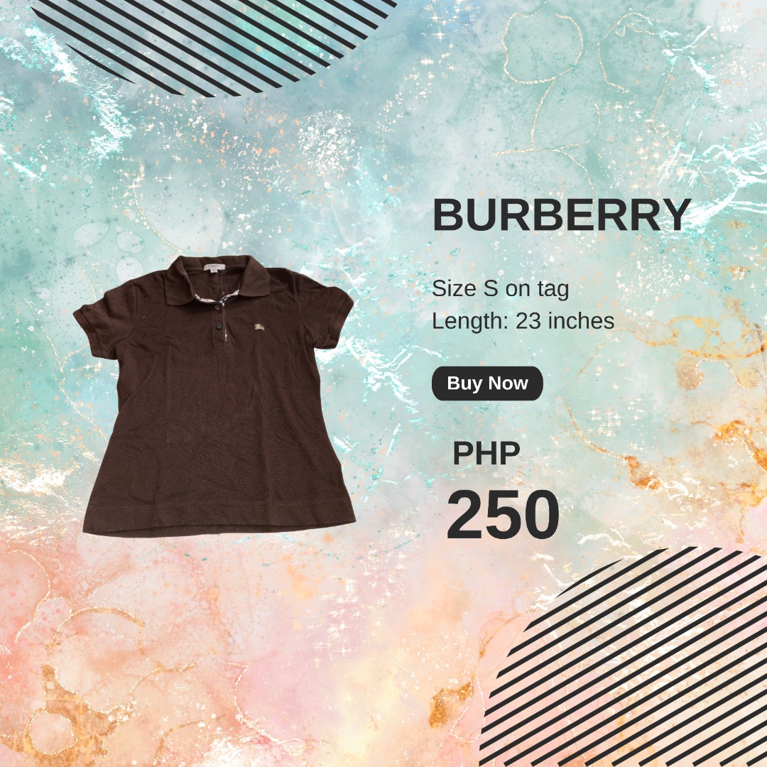 BURBERRY Brown Polo Shirt Women s Fashion Tops Shirts on Carousell