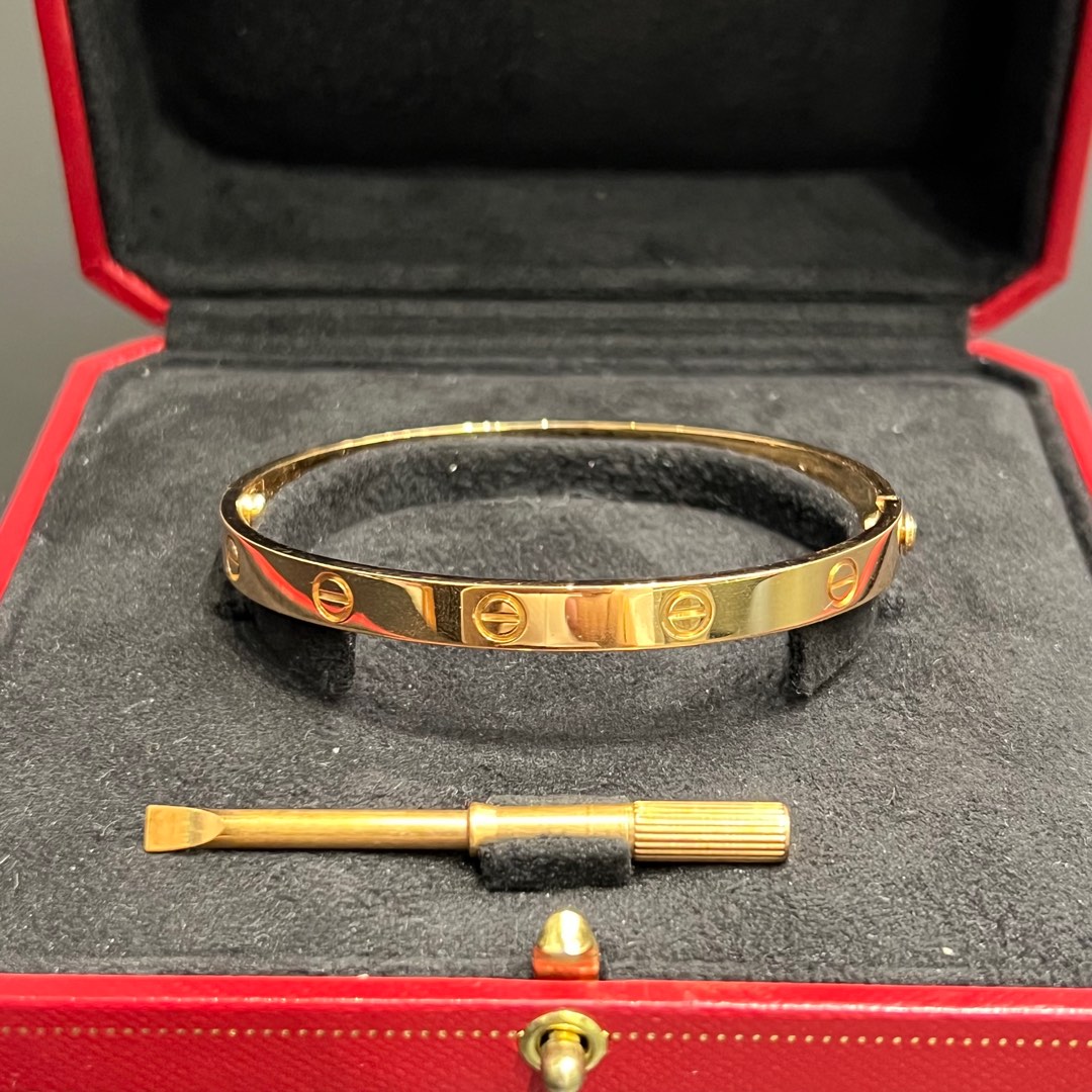 Cartier Love Bracelet Au750 Rose Gold Size 19 Luxury Accessories on Carousell