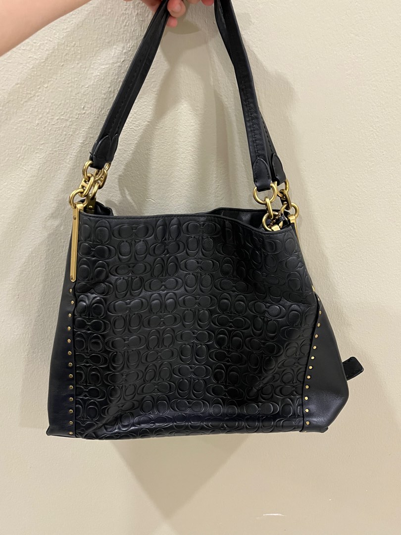 Coach edie 31 signature embossed leather shoulder bag best sale