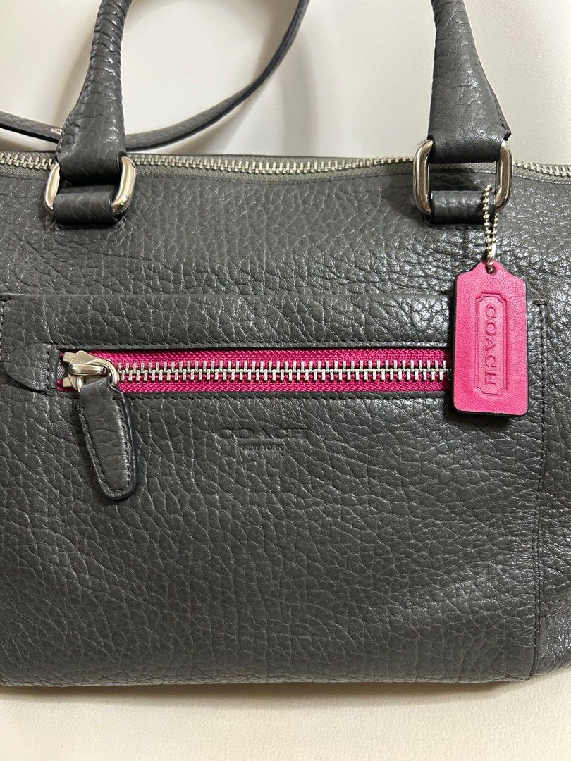 Coach Molly East West Satchel (Category: Luxury Bags & Wallets) located in Pasig City. Submitted by shopsmart.mnl (Listing ID 1326891004, Image 3). Description: Color is graphite berry 10/10 Looks new just missing tassle meron pala kasama I didn’t know But the bag is flawless inside and out Guaranteed original Measures 14” x 9” Fits ipad Pwede tawad pero wag naman OA super ganda neto .
