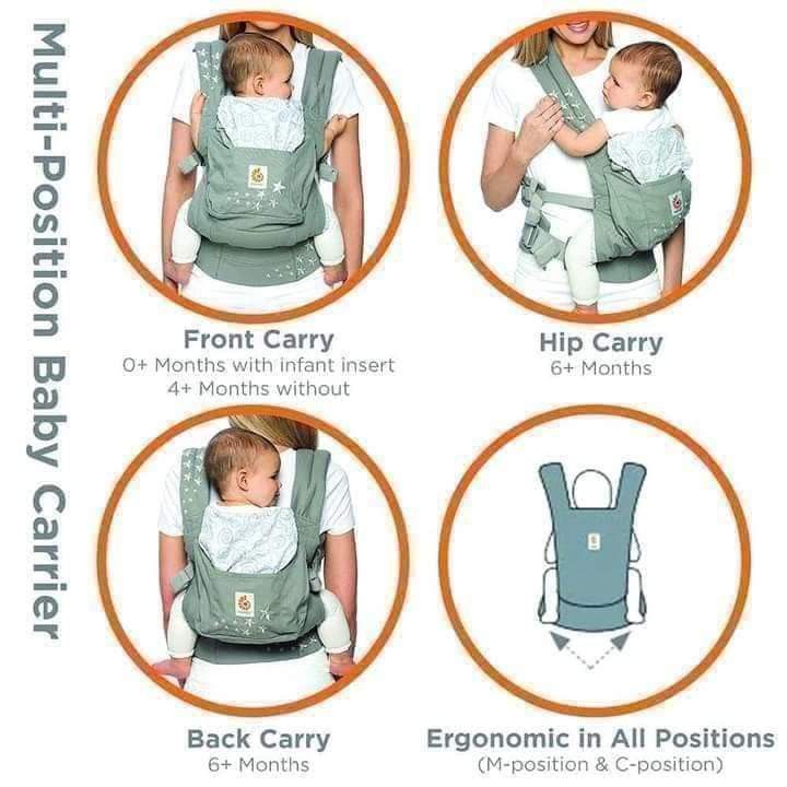 Ergo baby carrier infant insert galaxy grey top