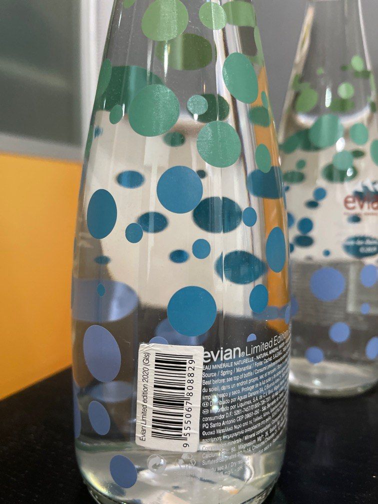 Evian Off White Virgil Abloh Limited Edition Make A Rainbow Glass Bottle Water Furniture Home Living Kitchenware Tableware Water Bottles Tumblers on Carousell