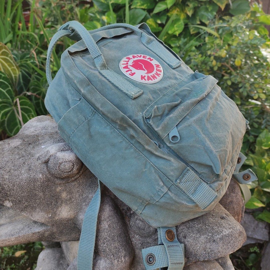 fjallraven kanken mini backpack frost green chess pattern – GREY + WILD patterns and colours from the animal kingdom Kanken Laptop Fjallraven Kanken Frost