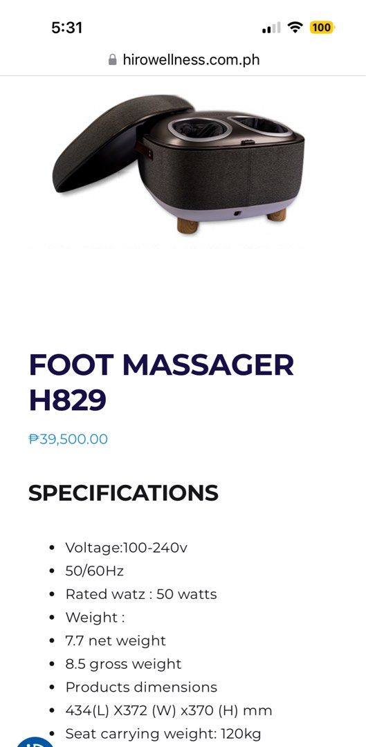 Hiro foot massage (Category: Massage Devices) located in Las Pinas. Submitted by ssbrillantesmd (Listing ID 1326922112, Image 1). Description: .