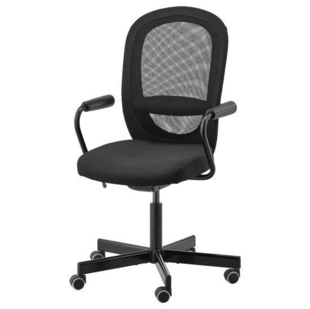IKEA FLINTAN office arm chair (black and grey color), Furniture