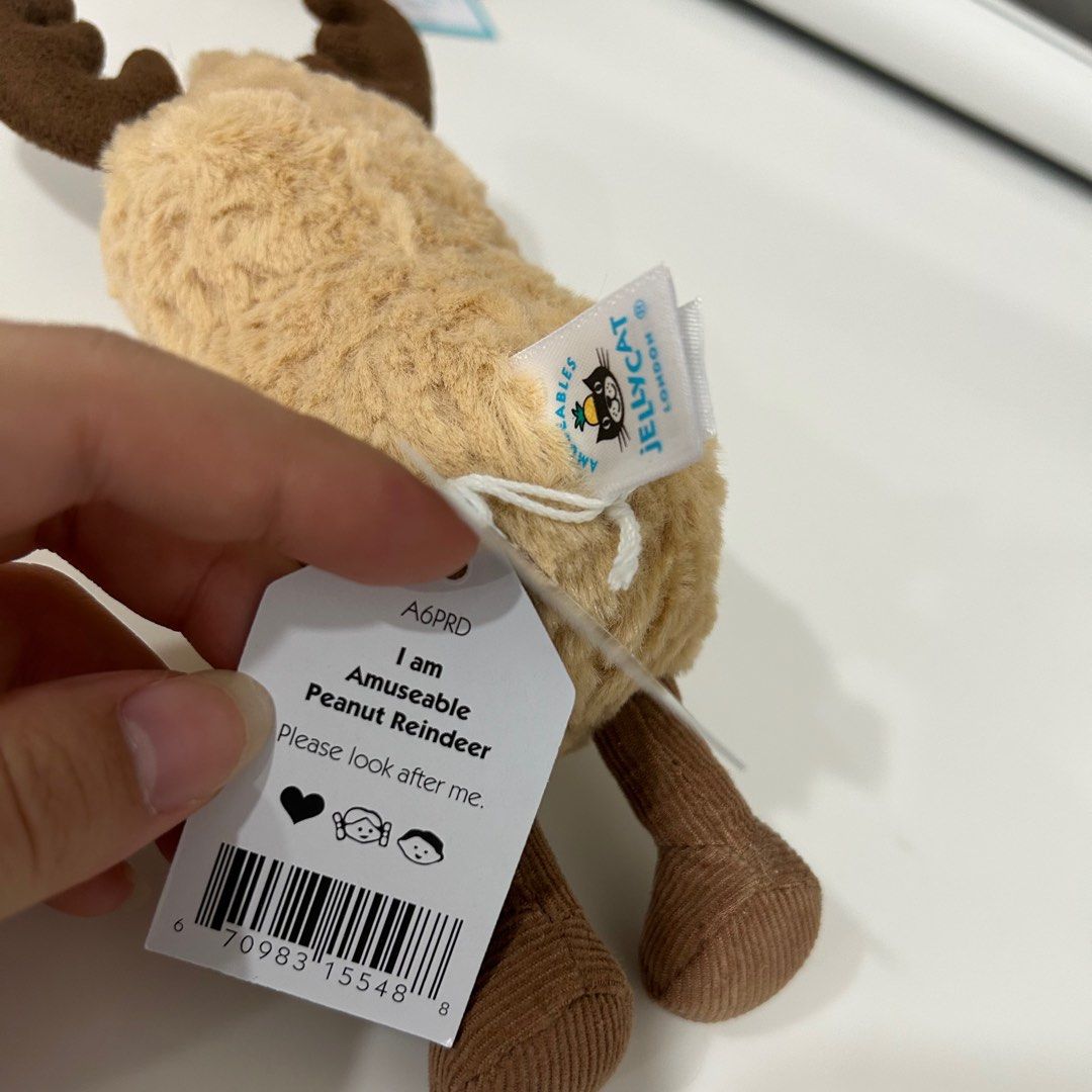 BNWT Jellycat Amuseable Peanut Reindeer, Hobbies & Toys, Toys