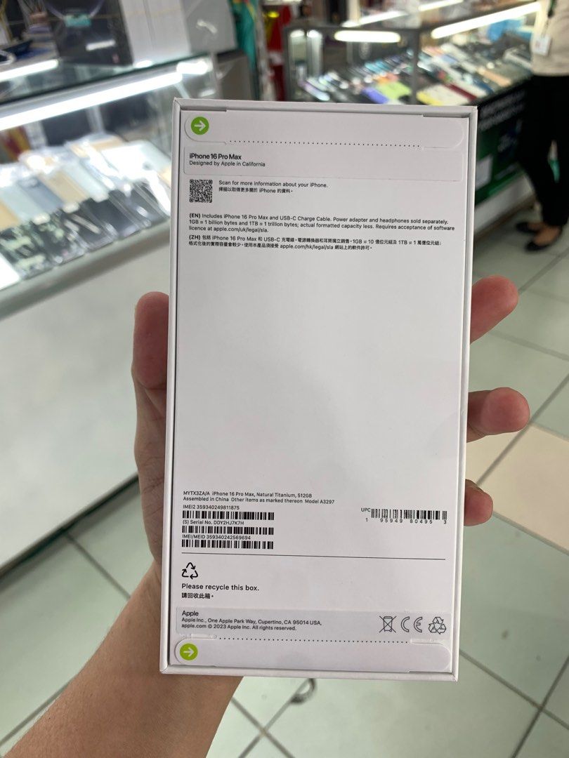 iPhone 16 Pro max (512gb) Hk variant (Category: iPhone 16 Series) located in Manila. Submitted by arzillah (Listing ID 1327002373, Image 2). Description: iPhone 16 Pro Max 512gb Hk variant Dual sim Brand New sealed Open for COD/COP + SF Manila area (sameday delivery) Province area (via LBC) required DP to avoid cancellations Physical store: Greenhills Shopping Center, 2ndfloor Contact#: 09482217224 Page: Arzillah Gadgets Shop Fb: Princess Arzilla