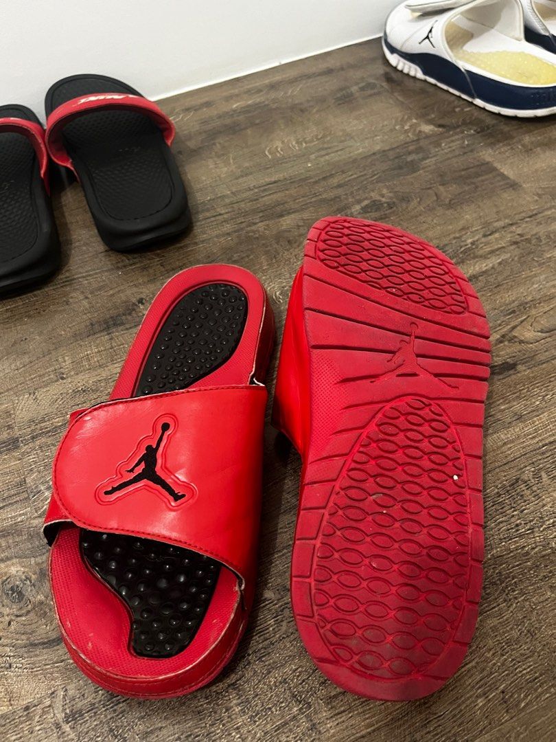 Jordan Hydro 5 Retro University Red Black Men s Fashion Footwear Slippers Slides on Carousell