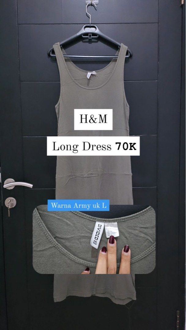 Long Dress H&M, Fesyen Wanita, Pakaian Wanita, Gaun Rok di Carousell